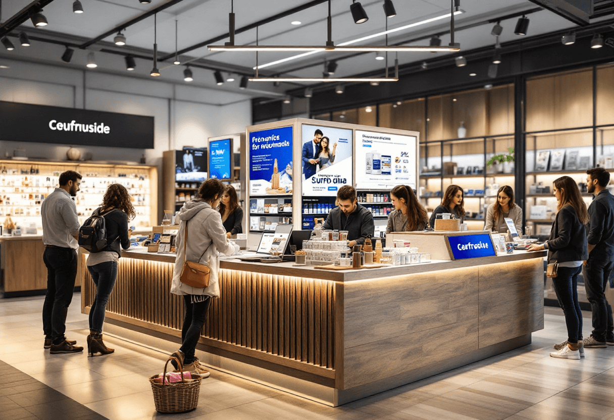 Présentoir PLV comptoir caisse retail